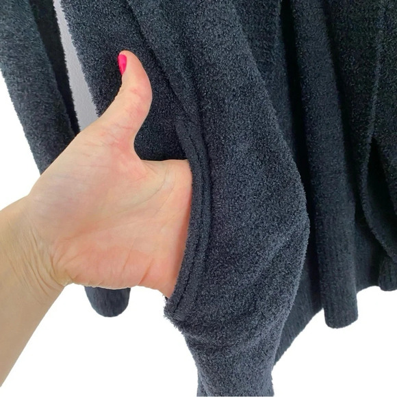 Barefoot Dreams Bamboo Chic Lite Womens Small XS Black Pockets Soft Cardigan - Picture 5 of 8